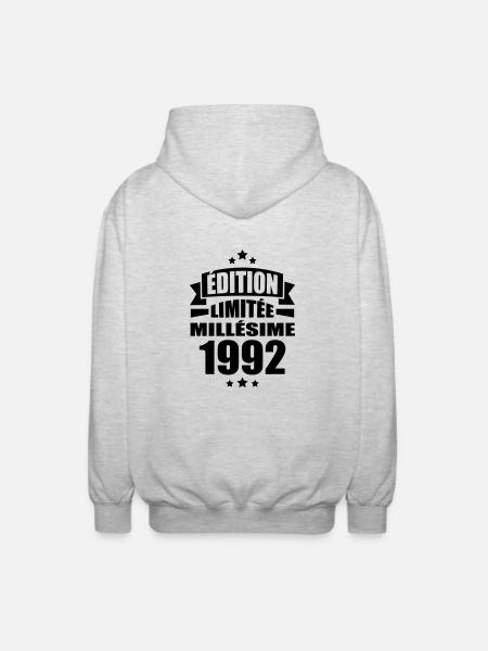 édition limitée millésime 1992 - Veste à capuche unisexe - gris clair chiné