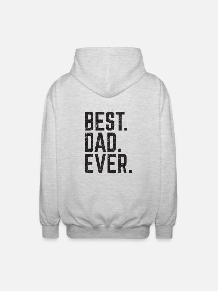 Best Dad Ever - Unisex Kapuzenjacke - Hellgrau meliert
