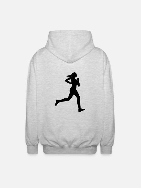 running woman - Unisex Hooded Jacket - light heather grey