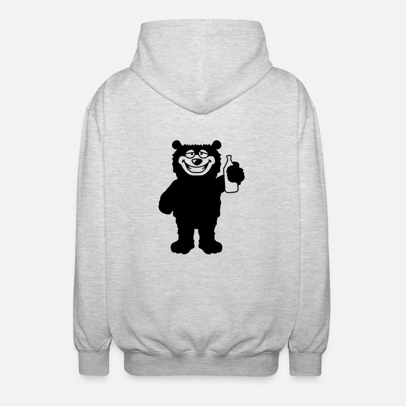 drunk_bear - Unisex Hooded Jacket - light heather grey