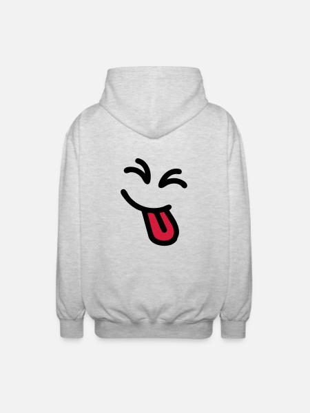 Cheeky Face - Unisex Hooded Jacket - light heather grey