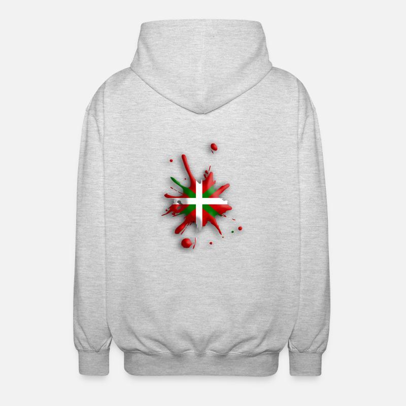 Drapeau Basque tâche 3 - Veste à capuche unisexe - gris clair chiné