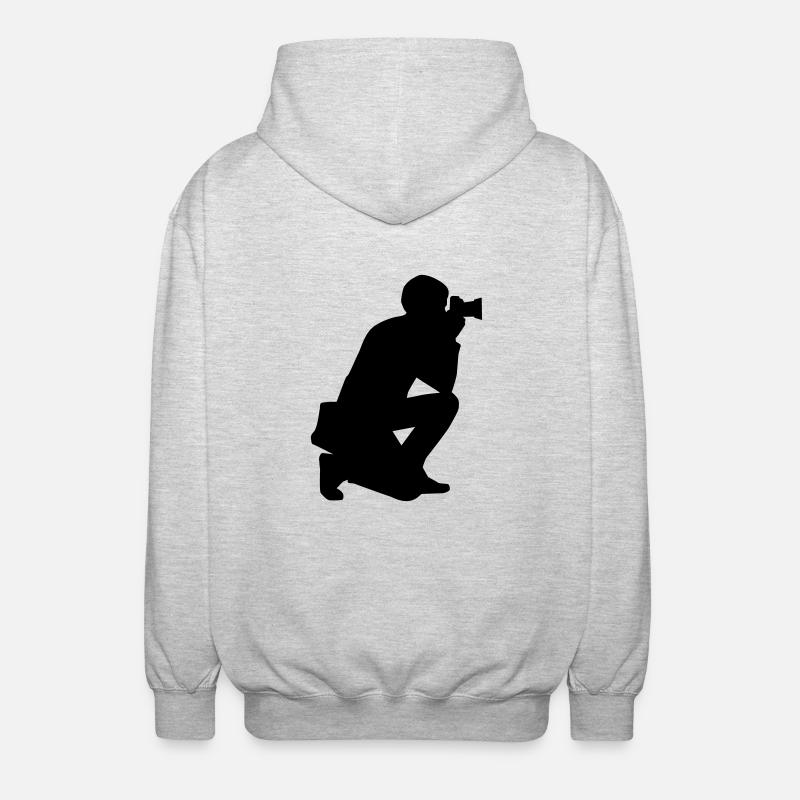 Fotograf - Unisex Kapuzenjacke - Hellgrau meliert
