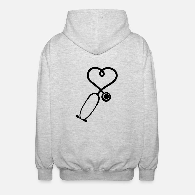 Stethoskop_2_sp7 - Unisex Kapuzenjacke - Hellgrau meliert