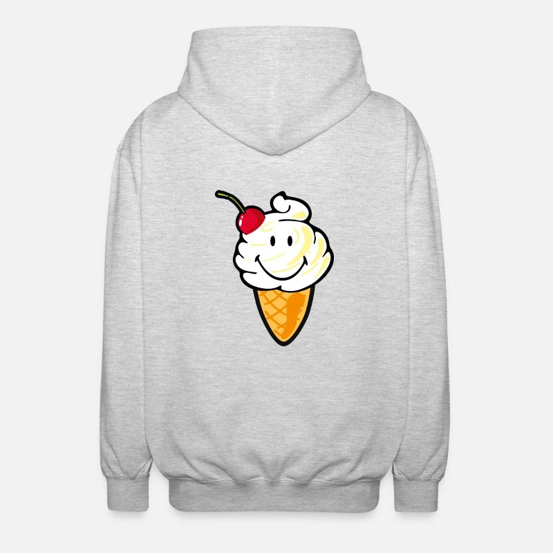 Smiley Ice Cream - Veste à capuche unisexe - gris clair chiné