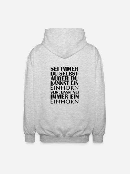 einhorn_sein_01 - Unisex Kapuzenjacke - Hellgrau meliert