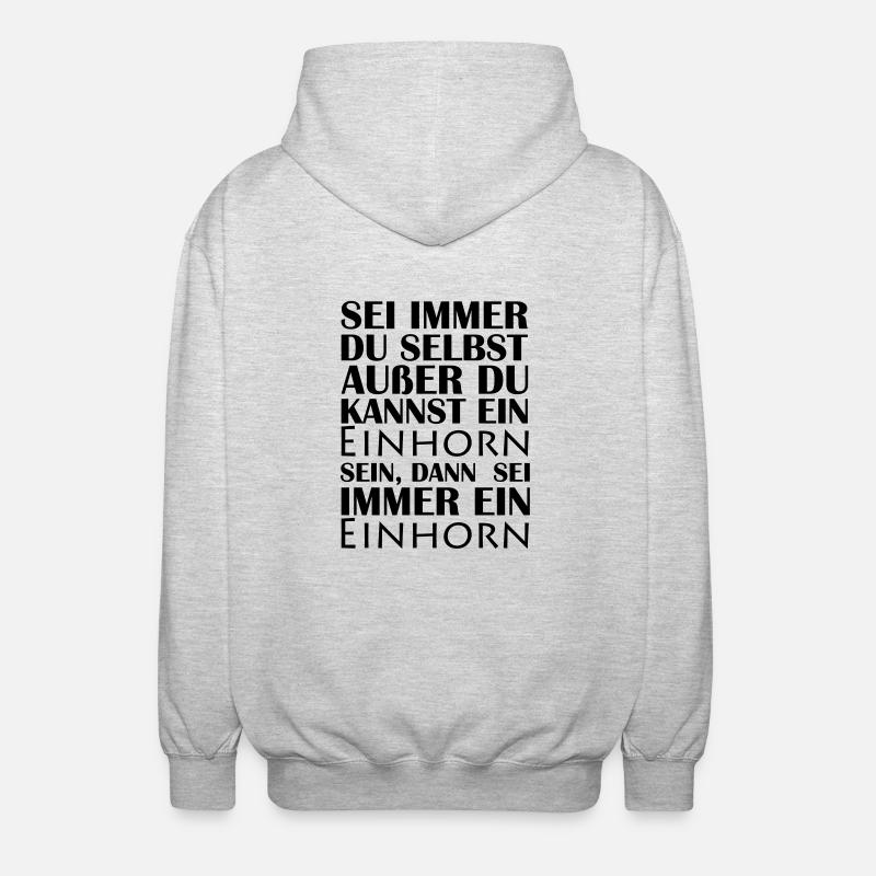 einhorn_sein_01 - Unisex Kapuzenjacke - Hellgrau meliert