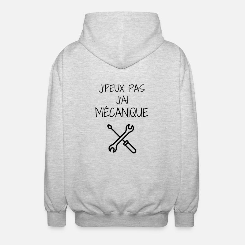 mécanique / mécanicien / mécano / garage - Veste à capuche unisexe - gris clair chiné