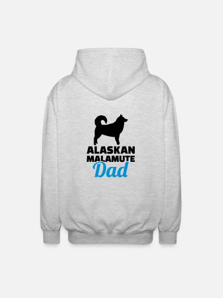 Alaskan Malamute - Unisex Hooded Jacket - light heather grey