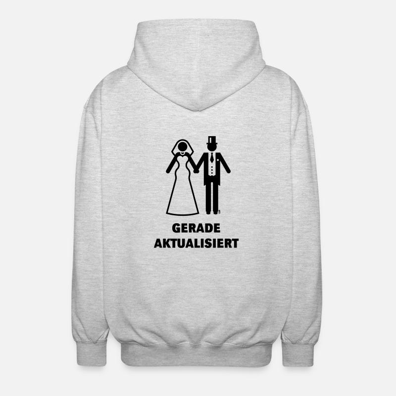 Gerade Aktualisiert (Nerd Flitterwochen Hochzeit) - Unisex Kapuzenjacke - Hellgrau meliert