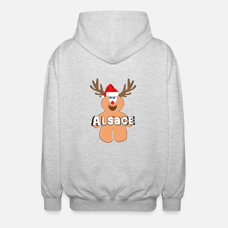 Alsace Mannele Mannala Noël - Veste à capuche unisexe - gris clair chiné