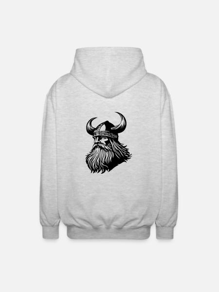 Viking Warrior Odin - Unisex Hooded Jacket - light heather grey