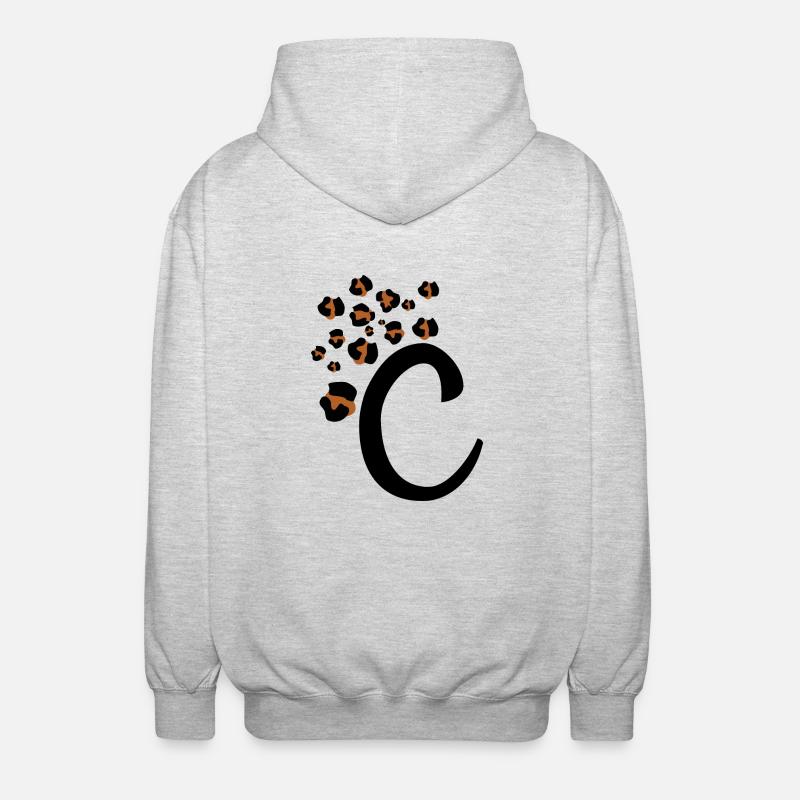 Letter c leopard patterns - Unisex Hooded Jacket - light heather grey