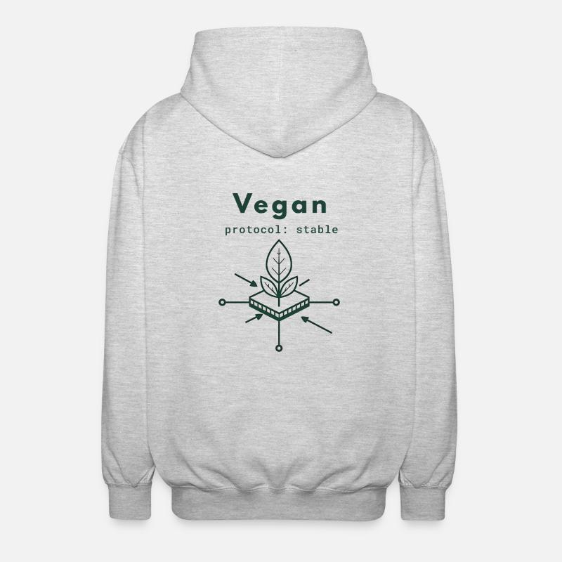 Vegan Protocol – Stable Plant-Based Logic - Unisex Kapuzenjacke - Hellgrau meliert