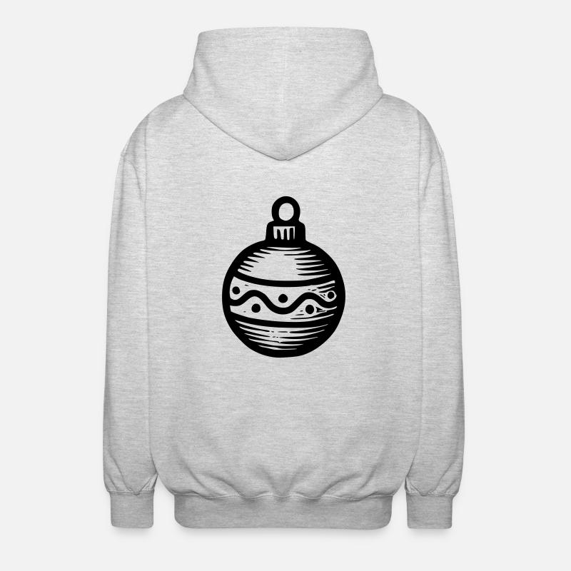 Weihnachtskugel - Unisex Kapuzenjacke - Hellgrau meliert