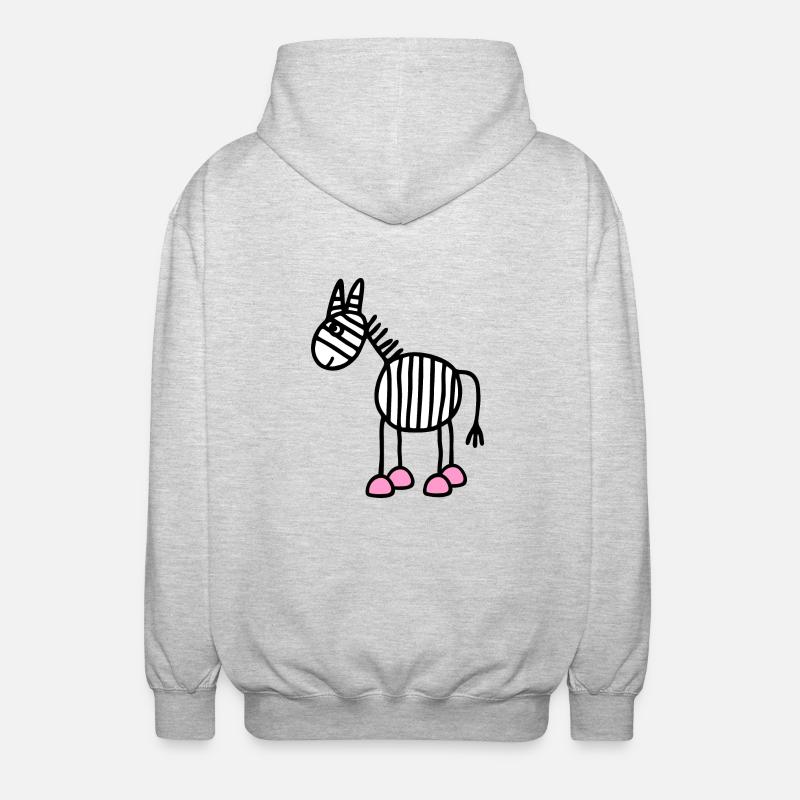 cheval bande à rayures Zebra - Veste à capuche unisexe - gris clair chiné