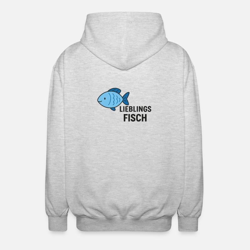 POISSONS PRÉFÉRÉS - Veste à capuche unisexe - gris clair chiné