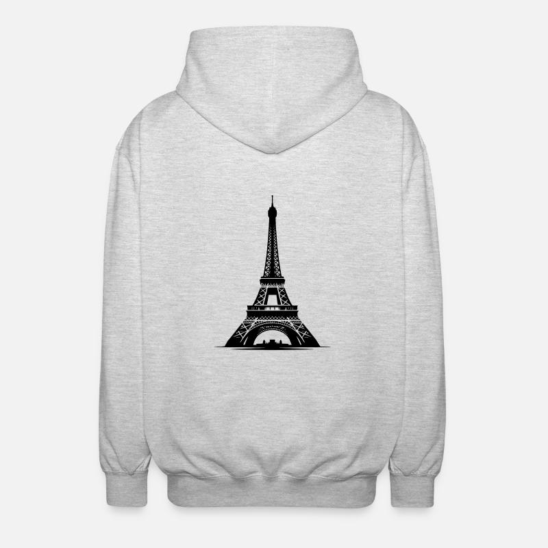 Tour Eiffel Architecture Magique D’acier - Veste à capuche unisexe - gris clair chiné