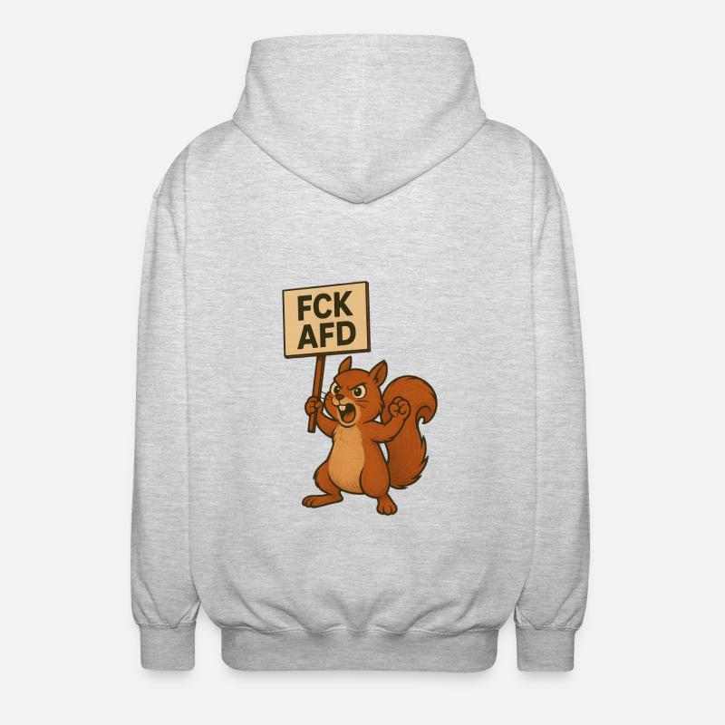 Les animaux sont aussi antifascistes ! - Veste à capuche unisexe - gris clair chiné