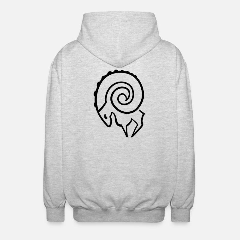 widder - Unisex Kapuzenjacke - Hellgrau meliert