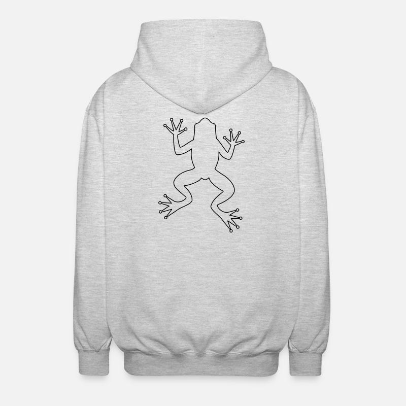 Frog toad tree frog silhouette - Unisex Hooded Jacket - light heather grey