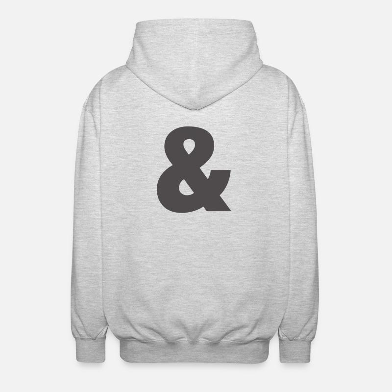 Impression du Glyphe Ampersand en gras - Veste à capuche unisexe - gris clair chiné
