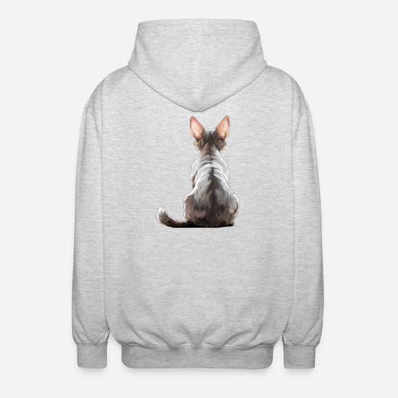 Devon Rex - Veste à capuche unisexe - gris clair chiné