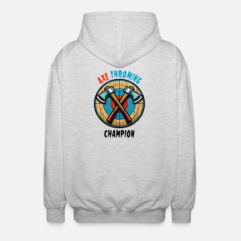 Axe Throwing Axe Sport Design - Unisex Hooded Jacket - light heather grey