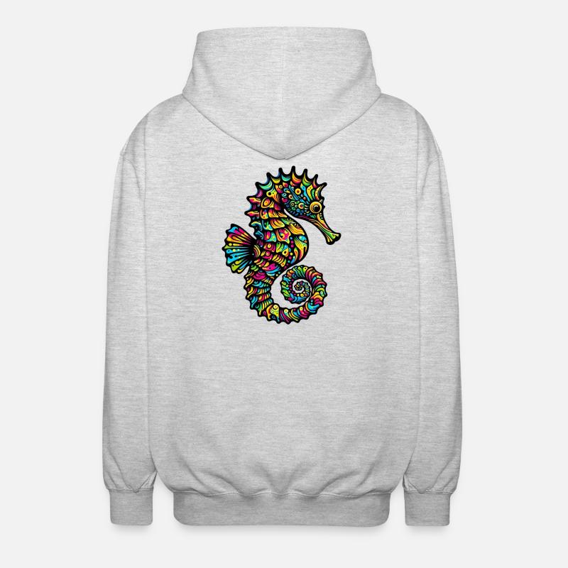 Seepferdchen - Unisex Kapuzenjacke - Hellgrau meliert