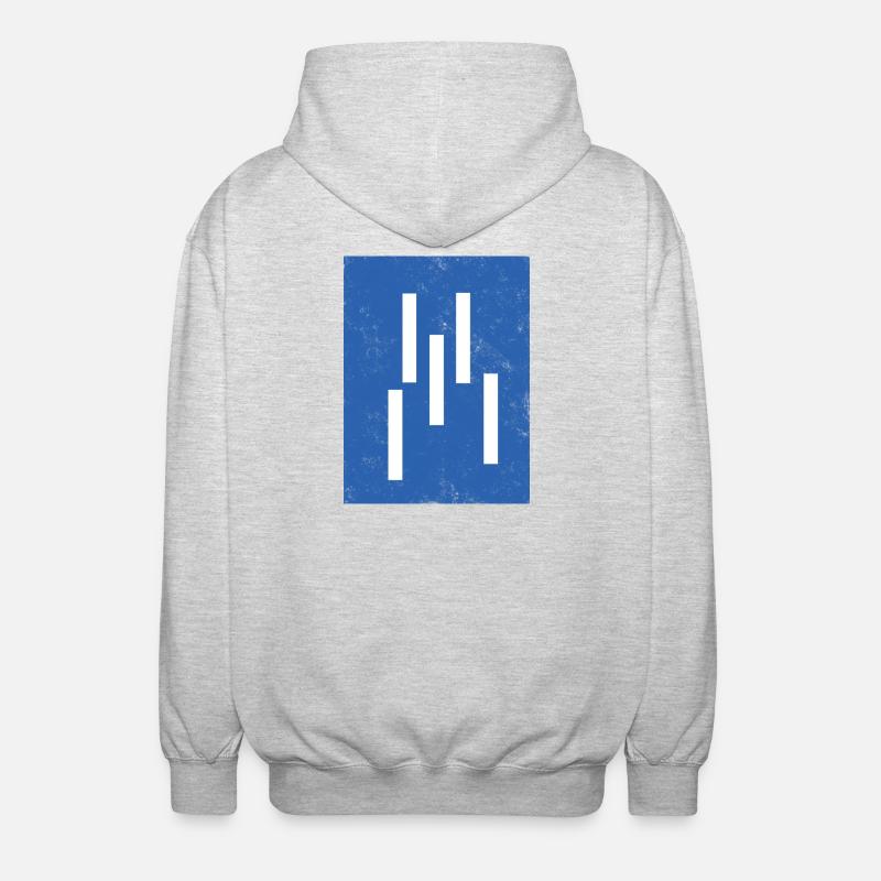 Composition abstraite de lignes verticales - Veste à capuche unisexe - gris clair chiné