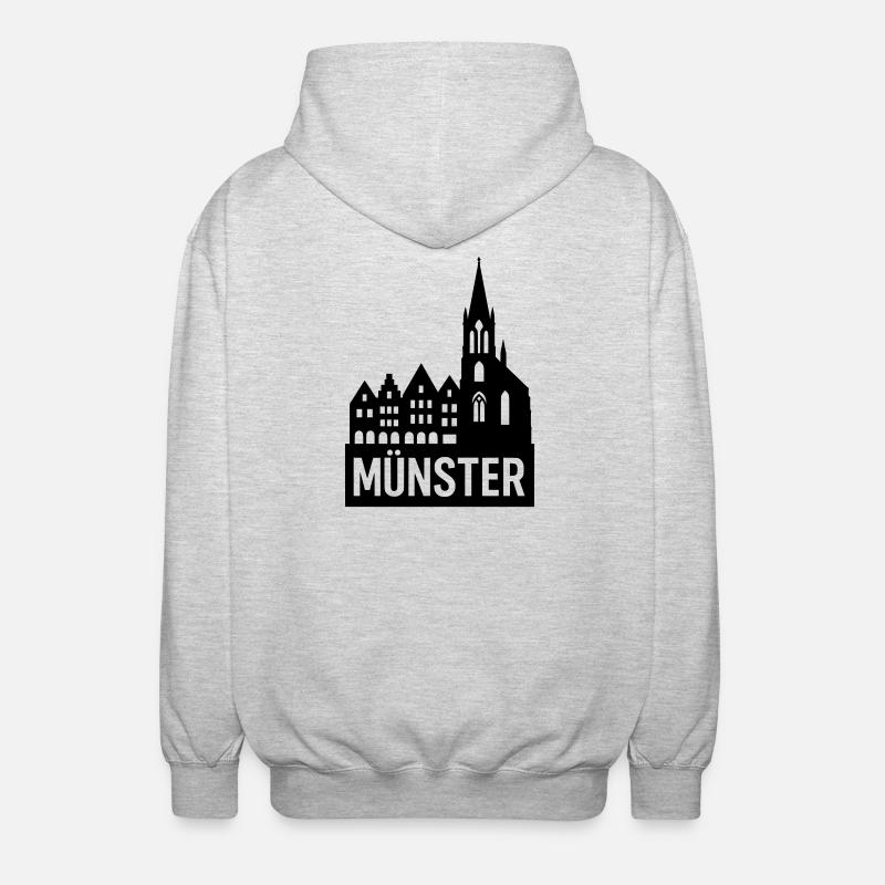 Ville universitaire de Münster - Veste à capuche unisexe - gris clair chiné