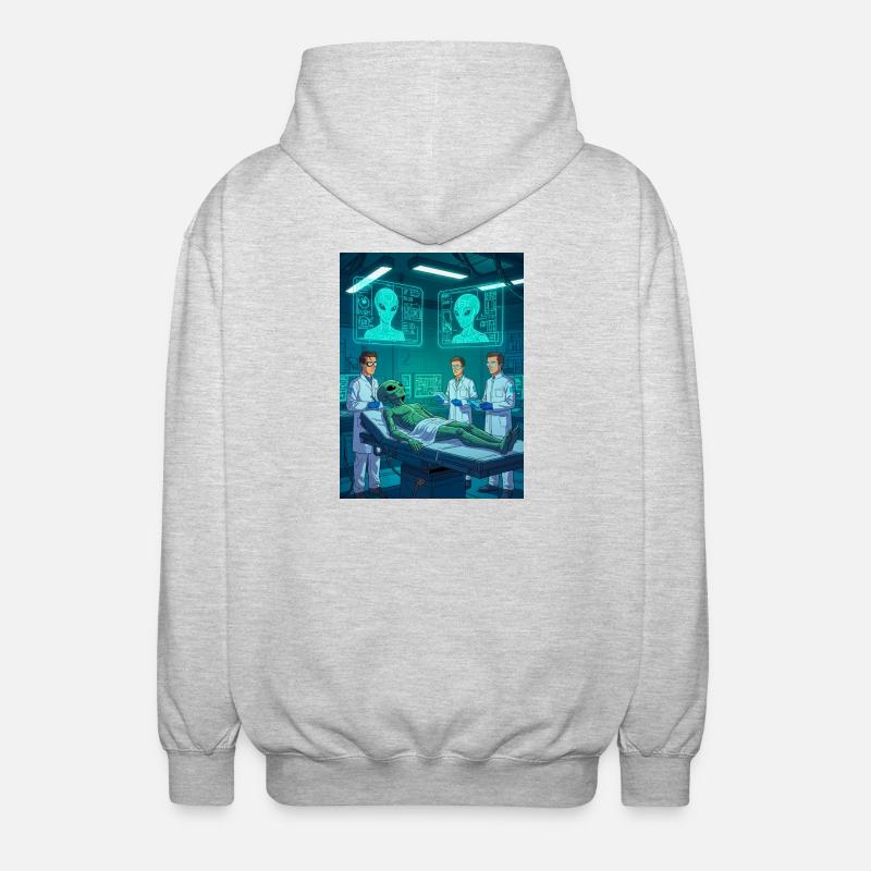 Alien Autopsy – Das geheime Labor - Unisex Kapuzenjacke - Hellgrau meliert