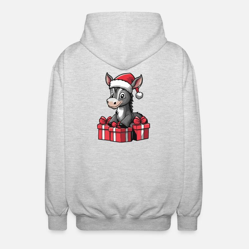 Cadeaux de Noël pour l’âne - Veste à capuche unisexe - gris clair chiné