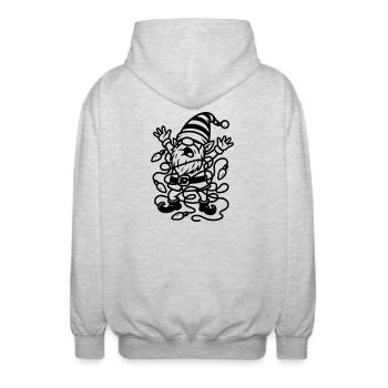 Imp String Lights - Unisex Hooded Jacket - light heather grey - Back - AI Model Male 185 light (185cm)