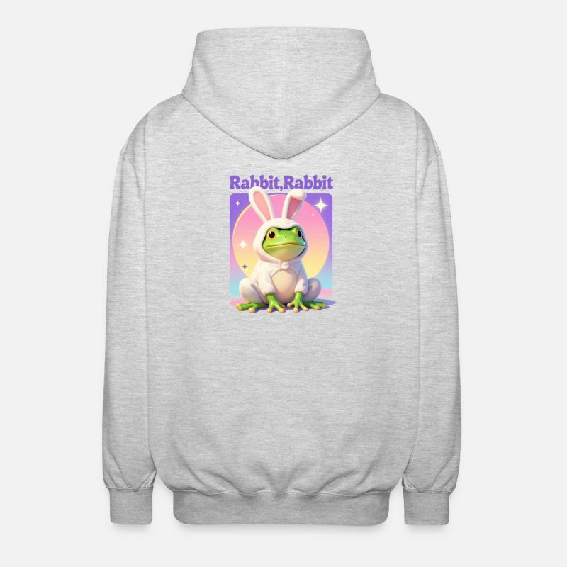 Sueño Conejo - Chaqueta unisex con capucha. - gris claro jaspeado