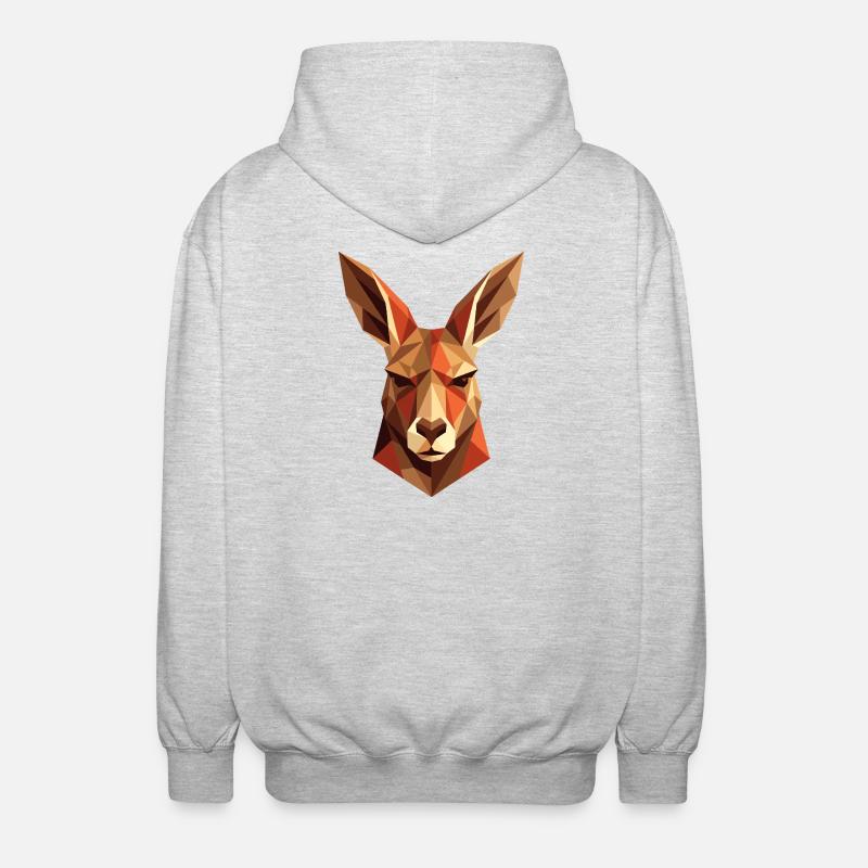 Kænguru Australien Outback Vilde Kænguruer Søde Kænguruer - Unisex hættejakke. - lysegrå meleret