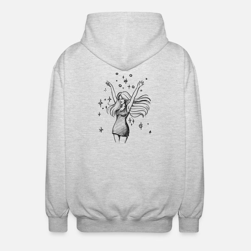 Autonomisation de la femme dansante - Illustration - Veste à capuche unisexe - gris clair chiné