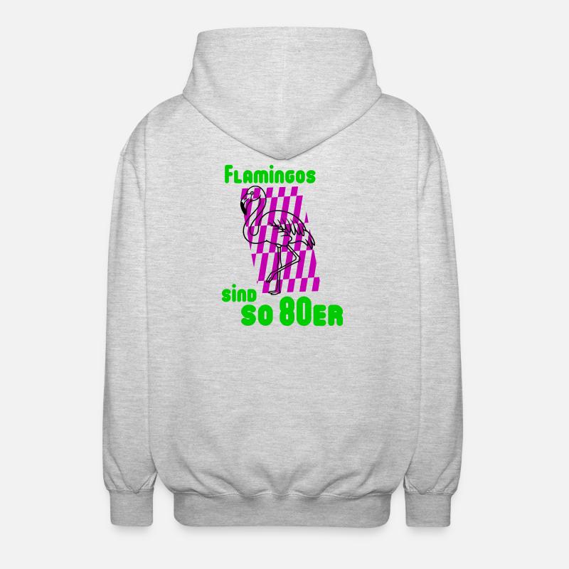 Flamingos 80er - Unisex Kapuzenjacke - Hellgrau meliert