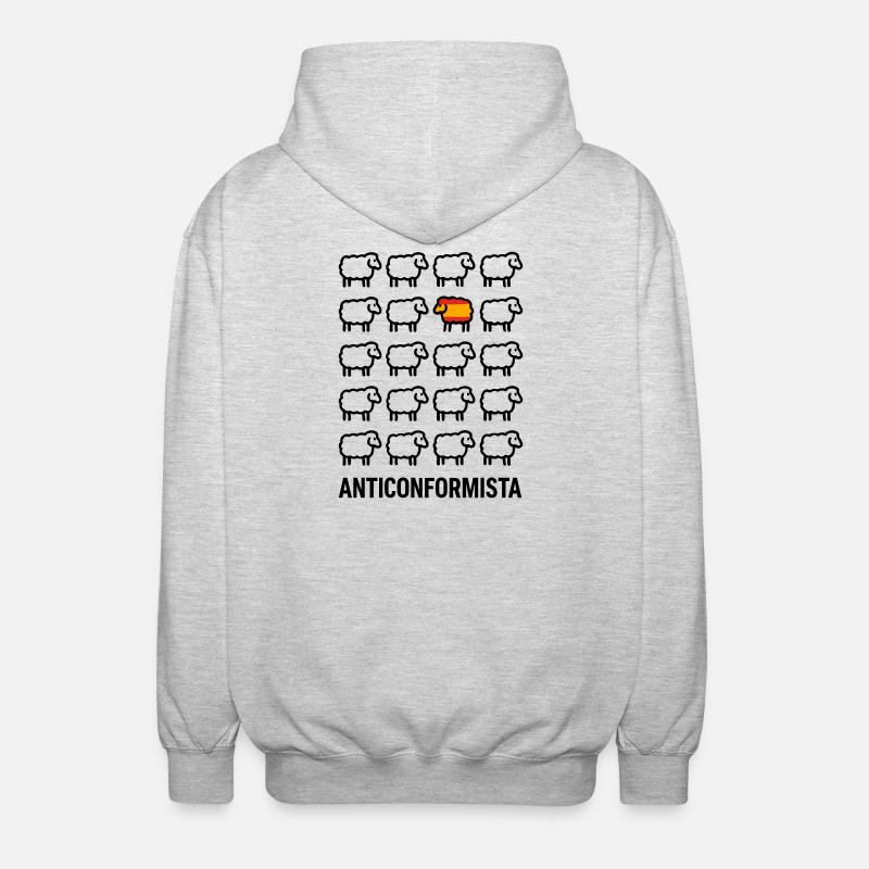 Anticonformiste Mouton Drapeau Espagne Humour - Veste à capuche unisexe - gris clair chiné