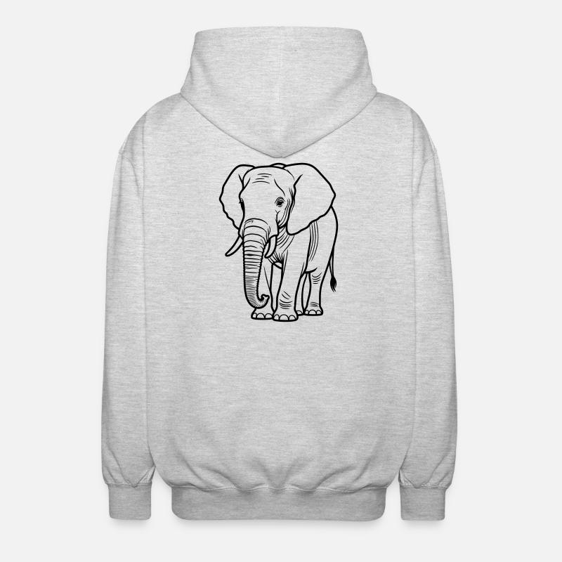 éléphant - Veste à capuche unisexe - gris clair chiné