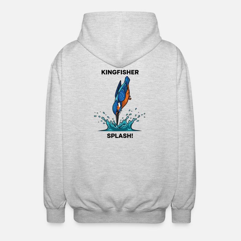 Martin-pêcheur Splash Kingfisher Rivière - Veste à capuche unisexe - gris clair chiné