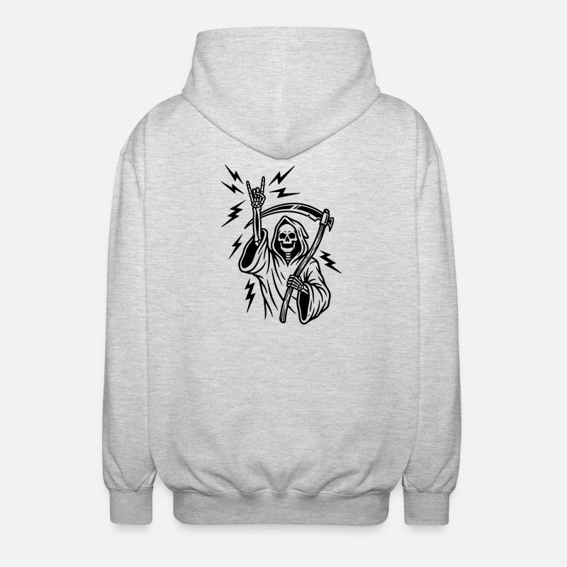hard rock hand - Unisex Hooded Jacket - light heather grey