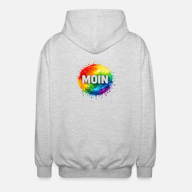 Moin dans la cascade arc-en-ciel - Veste à capuche unisexe - gris clair chiné