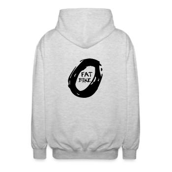 Fat Bike - Unisex Hooded Jacket - light heather grey - Back - AI Model Male 185 light (185cm)