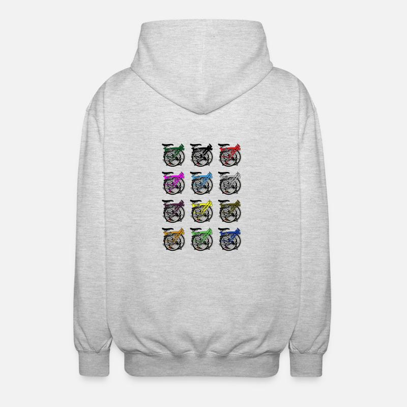 Brompton Bicycle Folded - Unisex Hooded Jacket - light heather grey