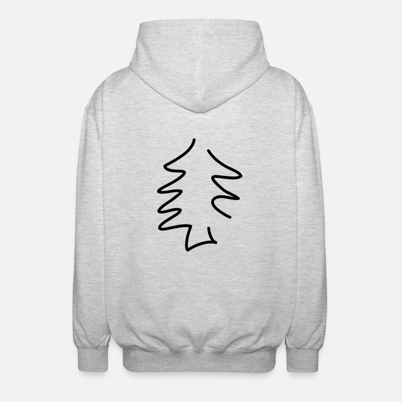 sapin simples - ligne - Veste à capuche unisexe - gris clair chiné