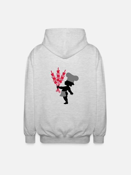 Cupido Koch Shashlik - Unisex Kapuzenjacke - Hellgrau meliert