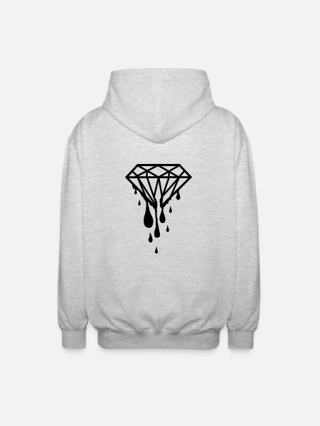 diamond_design_po1 - Veste à capuche unisexe - gris clair chiné