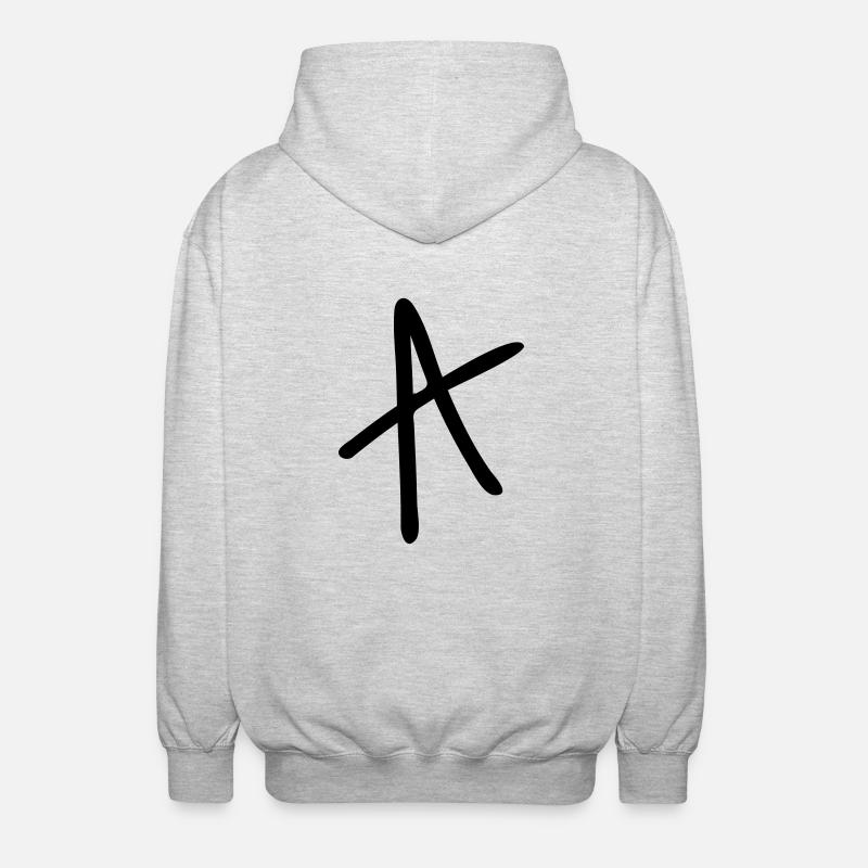 Buchstabe A - Unisex Kapuzenjacke - Hellgrau meliert