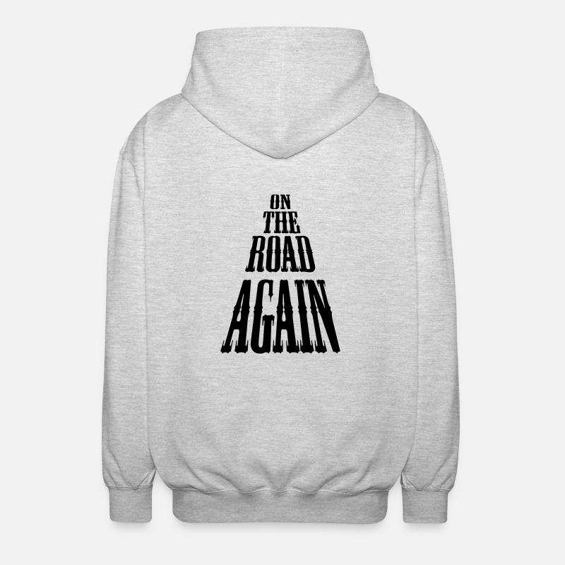 on_the_road_again - Unisex Kapuzenjacke - Hellgrau meliert
